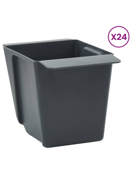 Fioriere per Euro pallet 12 pcs Grigio 13,5 x 9 x 9,5 cm