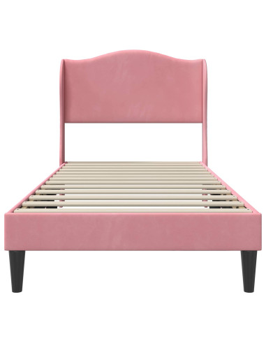 Struttura del letto con testiera Rosa 100 x 200 cm Velluto