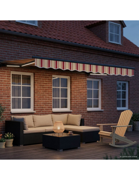 Cornice per Tenda Manuale con LED 3 x 2 m