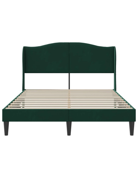 Struttura del letto Verde Scuro 140 x 190 cm Velluto