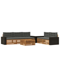 Set di divani da esterno 6 pcs Naturale e Antracite 2