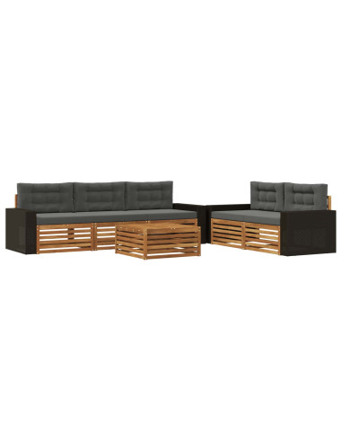 Set di divani da esterno 6 pcs Naturale e Antracite