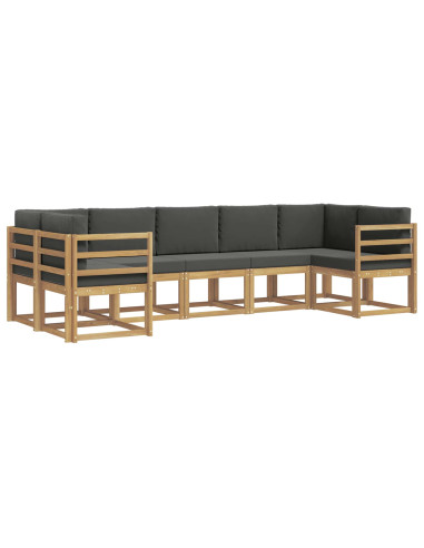 Set di divani da esterno con cuscino 7 pcs Bianco e Antracite
