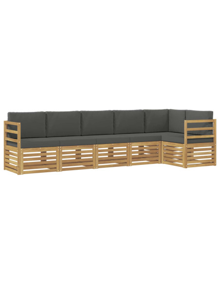 Set di divani da esterno 6 pcs Bianco e Antracite