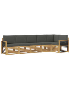 Set di divani da esterno 6 pcs Bianco e Antracite 2