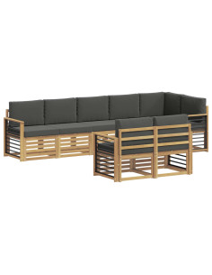 Set di divani da esterno 8 pcs Bianco e Antracite 2