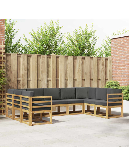 Set di divani da esterno con cuscino 9 pcs Bianco e Antracite