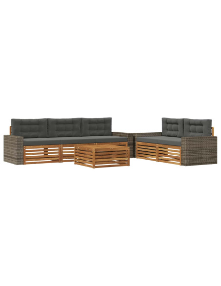 Set di divani da esterno 6 pcs Naturale e Antracite