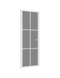 Porta Interna 76x201,5 cm Bianca in Vetro ESG e Alluminio 2