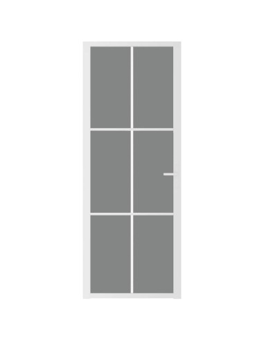 Porta Interna 76x201,5 cm Bianca in Vetro ESG e Alluminio