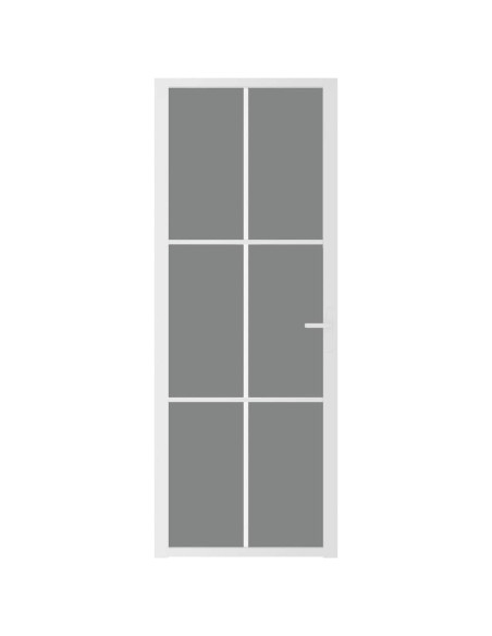 Porta Interna 76x201,5 cm Bianca in Vetro ESG e Alluminio