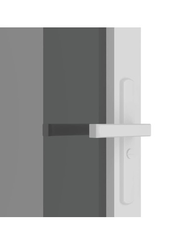Porta Interna 76x201,5 cm Bianca in Vetro ESG e Alluminio