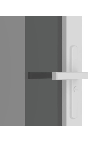 Porta Interna 76x201,5 cm Bianca in Vetro ESG e Alluminio