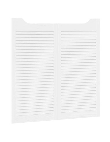 Porte Swing 2 pcs Bianco Legno Massello di Pino