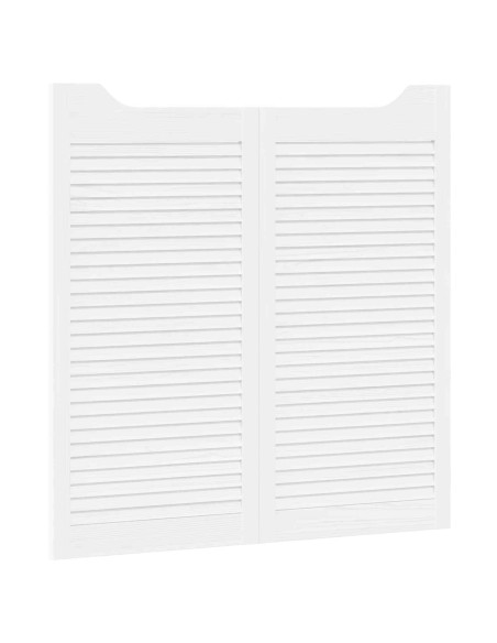 Porte Swing 2 pcs Bianco Legno Massello di Pino
