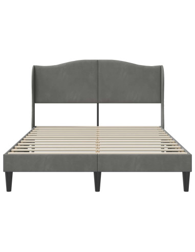Struttura del letto Grigio Scuro 140 x 190 cm Velluto