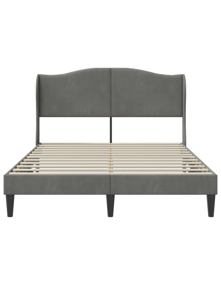 Struttura del letto Grigio Scuro 140 x 190 cm Velluto