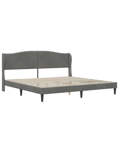 Struttura del letto Grigio Scuro 200 x 200 cm Velluto