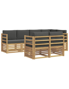 Set di divani da esterno 7 pcs Bianco e Antracite 2