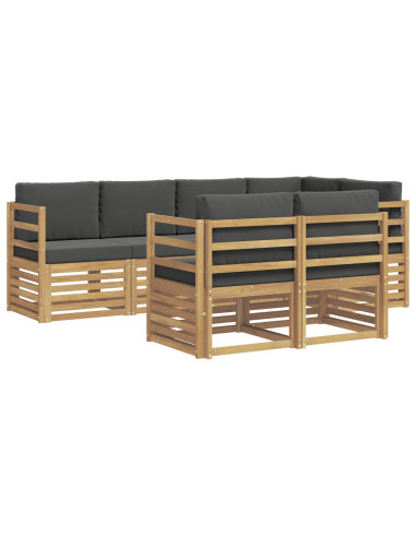 Set di divani da esterno 7 pcs Bianco e Antracite