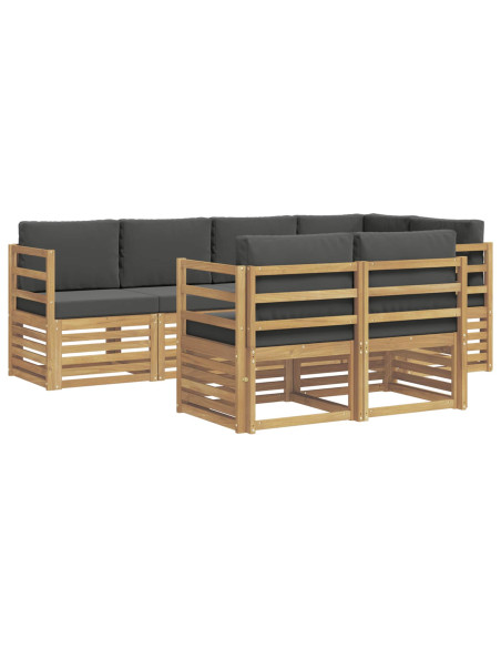 Set di divani da esterno 7 pcs Bianco e Antracite