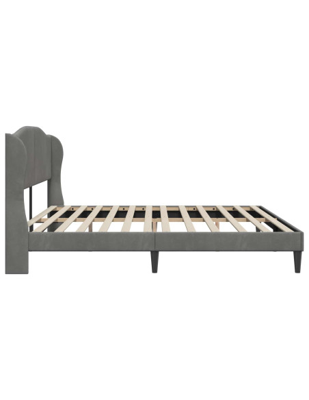 Struttura del letto Grigio Scuro 200 x 200 cm Velluto