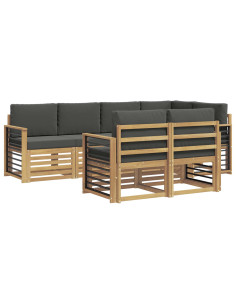 Set di divani da esterno 7 pcs Bianco e Antracite 2