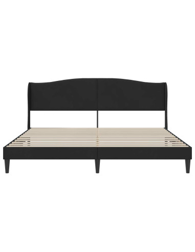 Struttura del letto con testiera Nero 200 x 200 cm Velluto