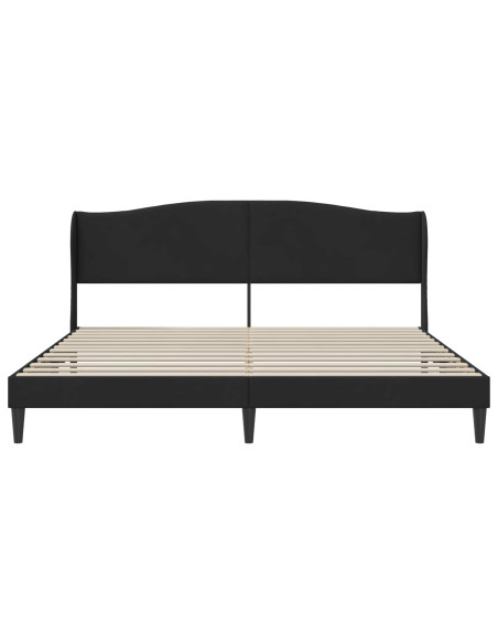 Struttura del letto con testiera Nero 200 x 200 cm Velluto