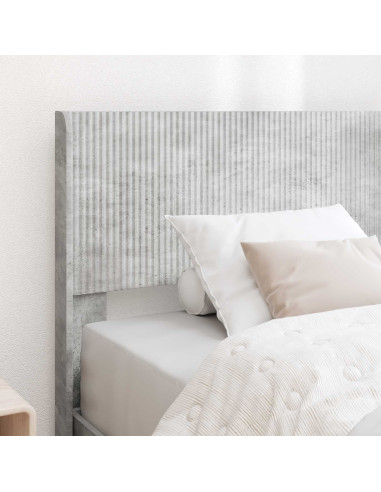 Struttura del letto con stoccaggio e testata Grigio Cemento