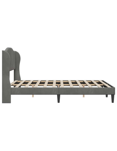 Struttura del letto Grigio Scuro 140 x 200 cm Velluto