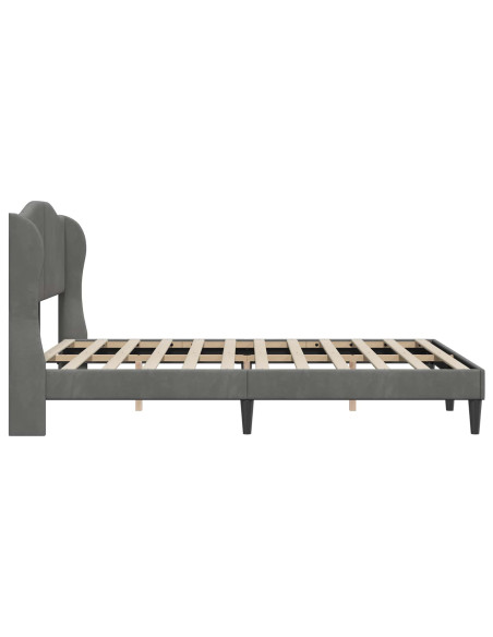 Struttura del letto Grigio Scuro 140 x 200 cm Velluto