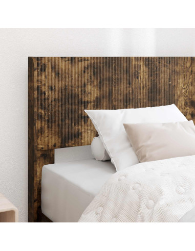 Struttura del letto con stoccaggio e testata Rovere Fumo