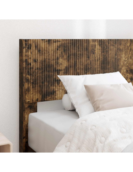Struttura del letto con stoccaggio e testata Rovere Fumo