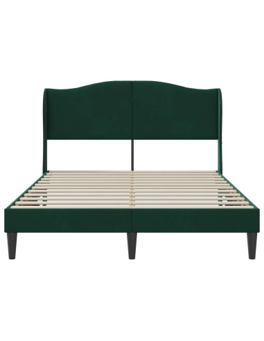 Struttura del letto Verde Scuro 140 x 200 cm Velluto