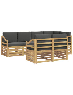 Set di divani da esterno 7 pcs Bianco e Antracite 2