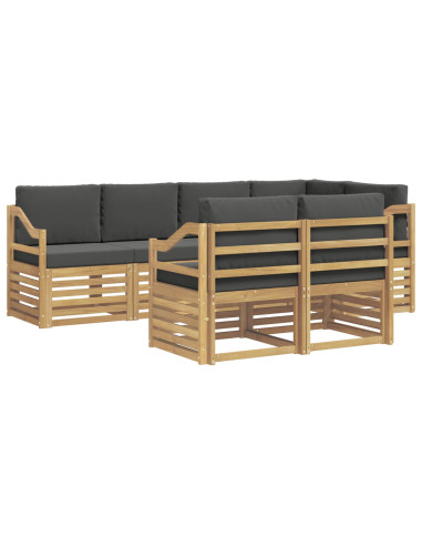 Set di divani da esterno 7 pcs Bianco e Antracite