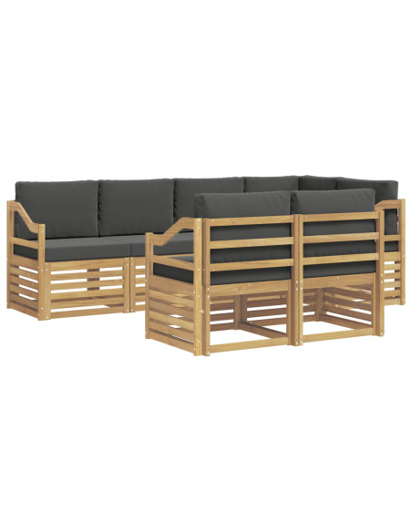 Set di divani da esterno 7 pcs Bianco e Antracite