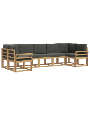 Set di divani da esterno con cuscino 7 pcs Bianco e Antracite