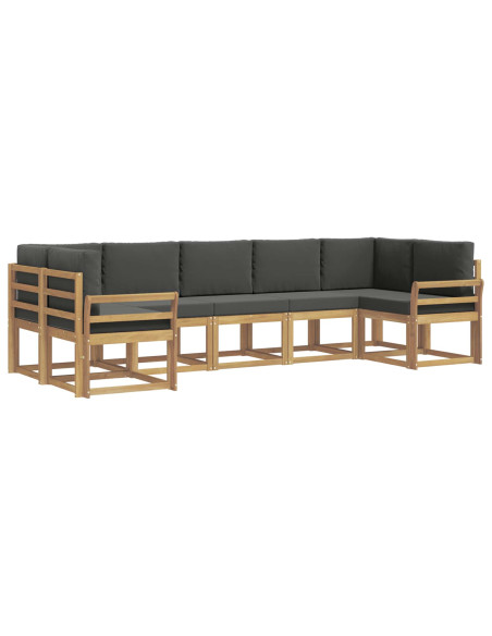Set di divani da esterno con cuscino 7 pcs Bianco e Antracite