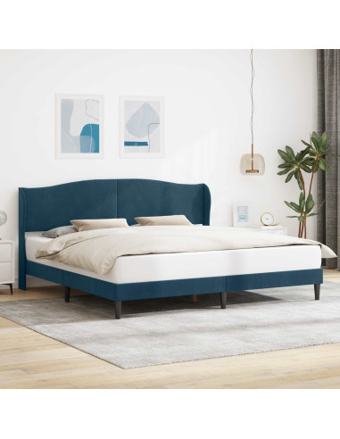 Struttura del letto con testiera Blu 180 x 200 cm Velluto