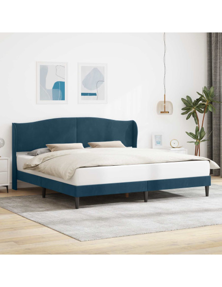 Struttura del letto con testiera Blu 180 x 200 cm Velluto