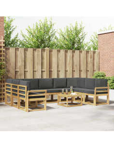 Set di divani da esterno 10 pcs Bianco e Antracite