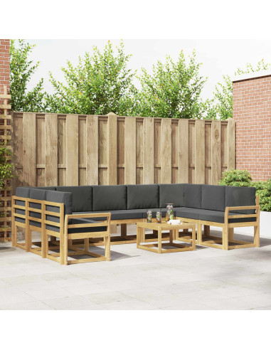 Set di divani da esterno 10 pcs Bianco e Antracite