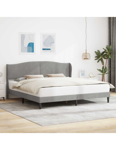 Struttura del letto Grigio Chiaro 200 x 200 cm Velluto
