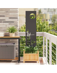 Schermo per privacy in giardino Traforo Nero 32 x 140 cm