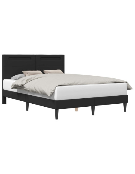 Struttura del letto con testiera Nero 120 x 190 cm Similpelle