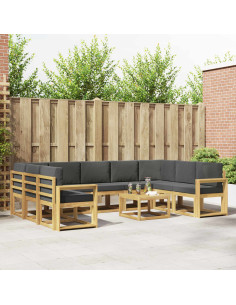 Set di divani da esterno 10 pcs Bianco e Antracite