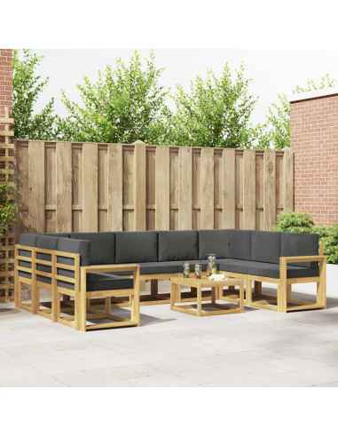 Set di divani da esterno 10 pcs Bianco e Antracite