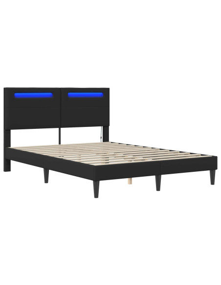 Struttura del letto con testiera Nero 120 x 190 cm Similpelle